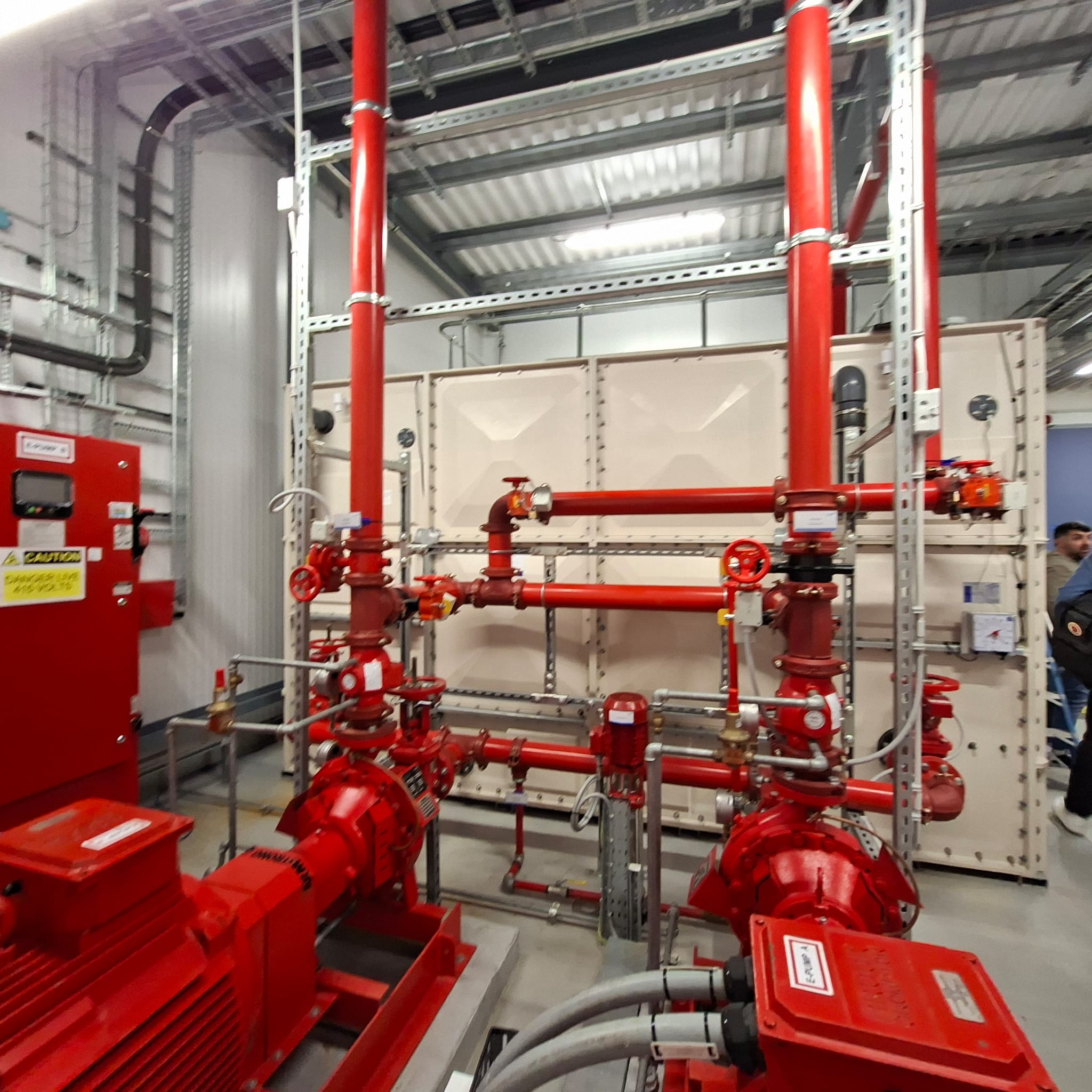 High pressure watermist manifold piping and pressure monitoring loops
